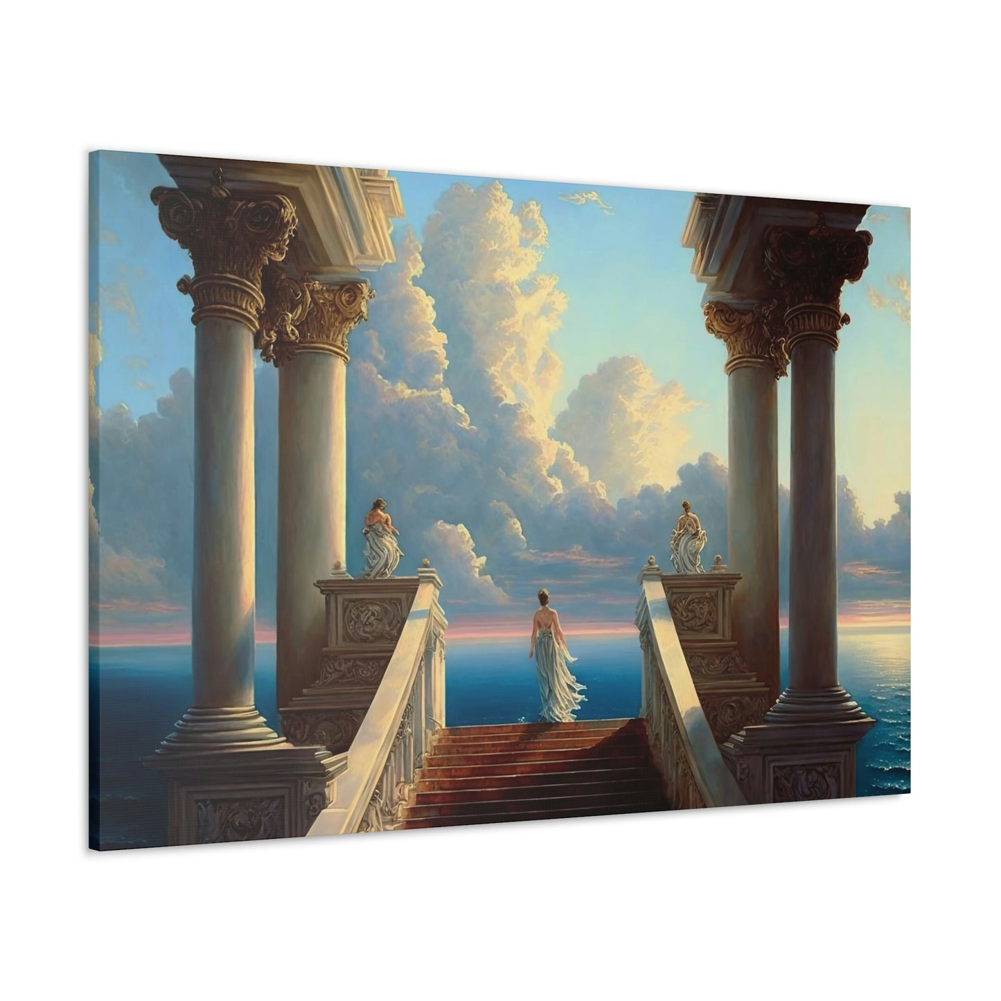 Seaside Temple / Ocean Overlook Stairway - Canvas Gallery Wraps