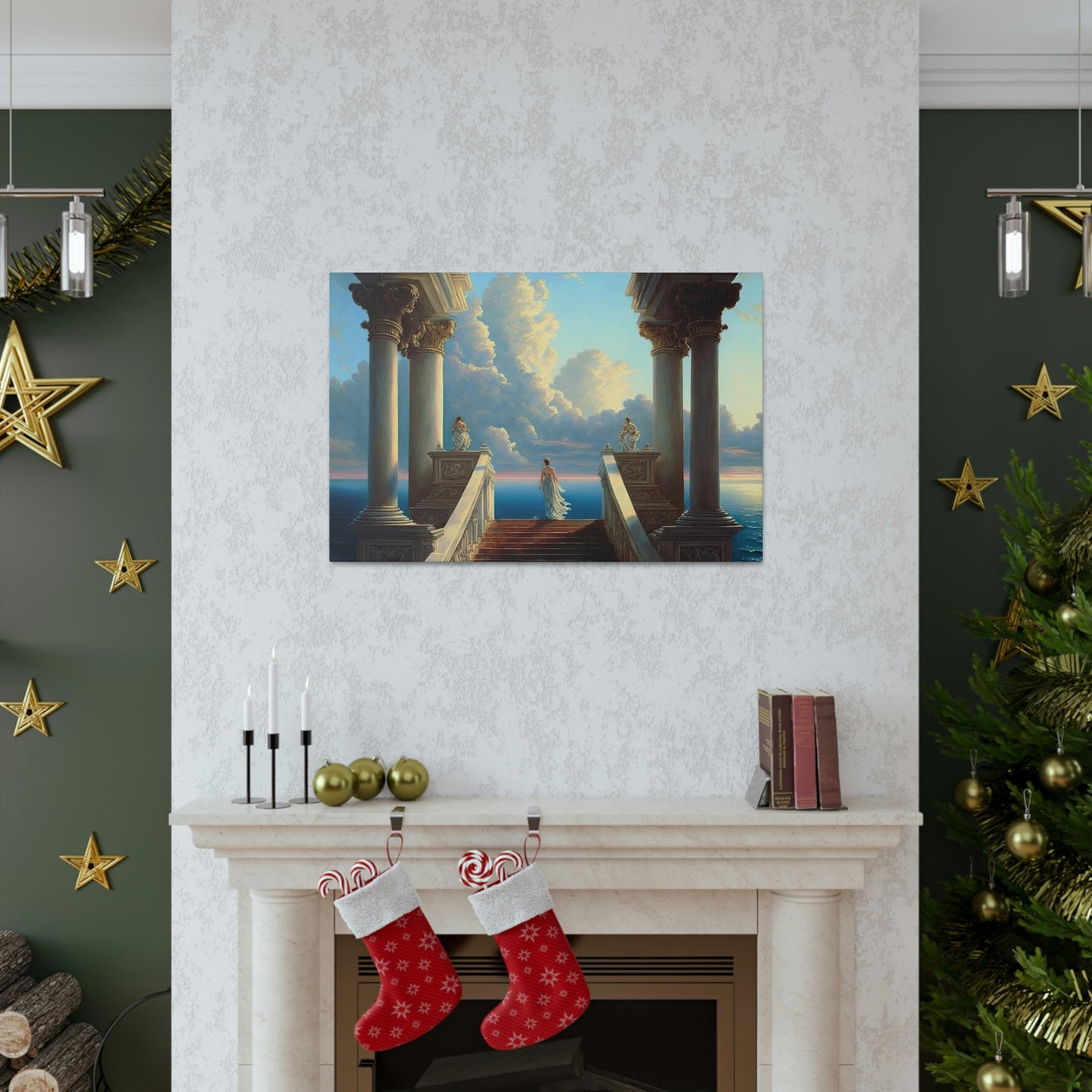 Seaside Temple / Ocean Overlook Stairway - Canvas Gallery Wraps