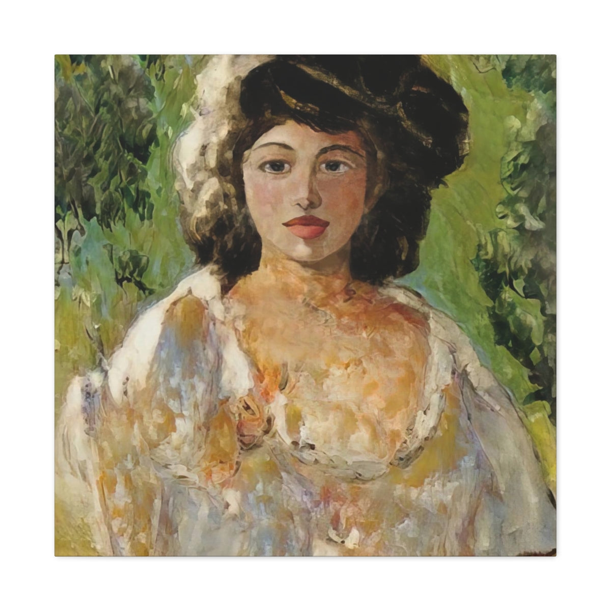 Portrait of A Woman In A Garden - Canvas Gallery Wraps