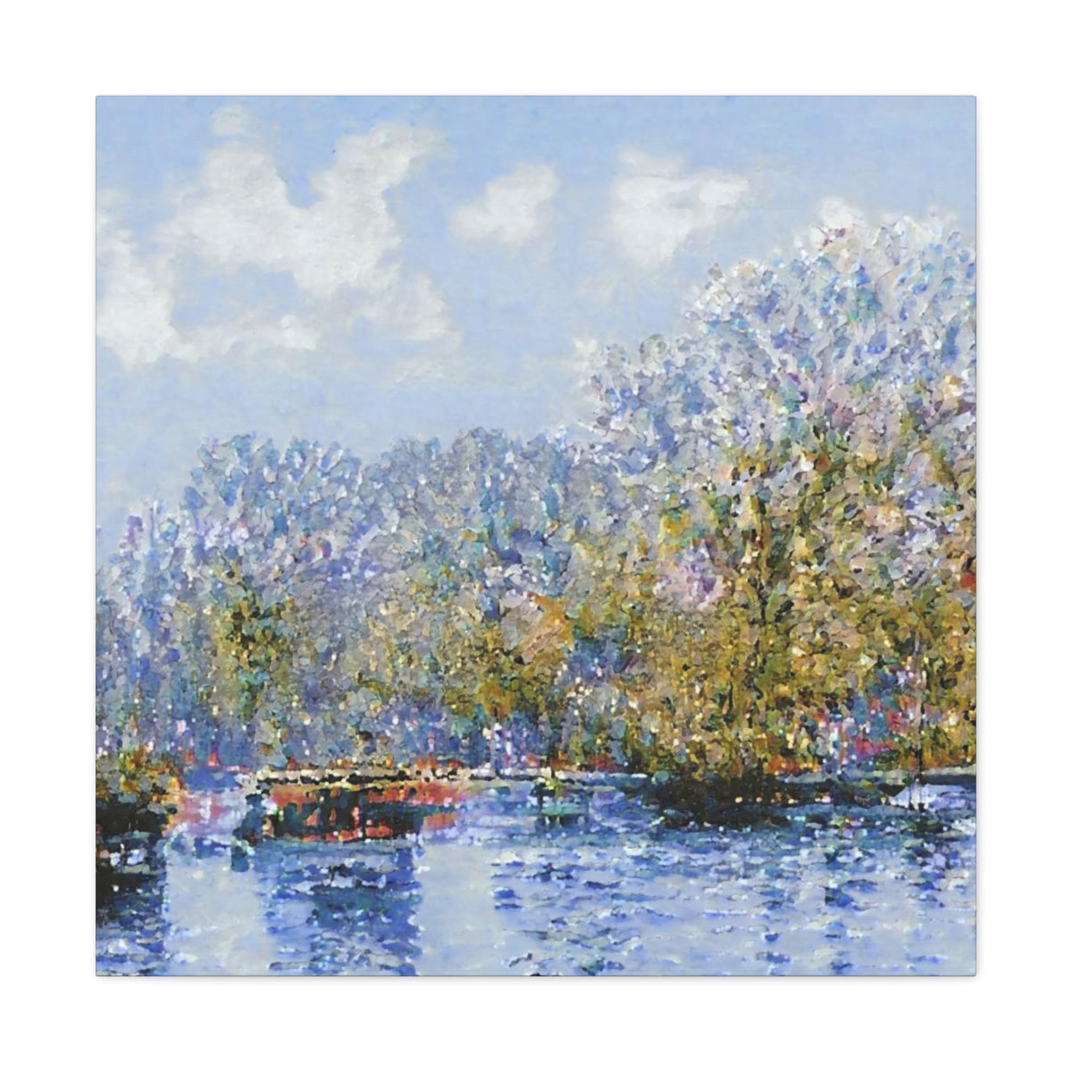 Watery Impressionist Landscape - Canvas Gallery Wraps