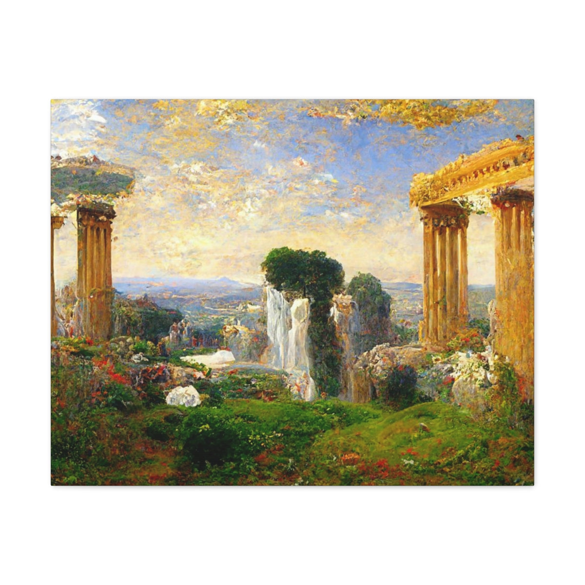 Greek Landscape In Impressionistic Style - Canvas Gallery Wraps