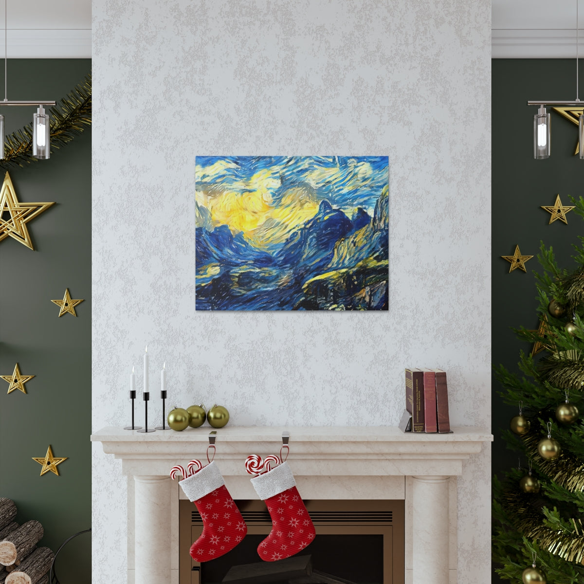 Mountainside Night - Canvas Gallery Wraps