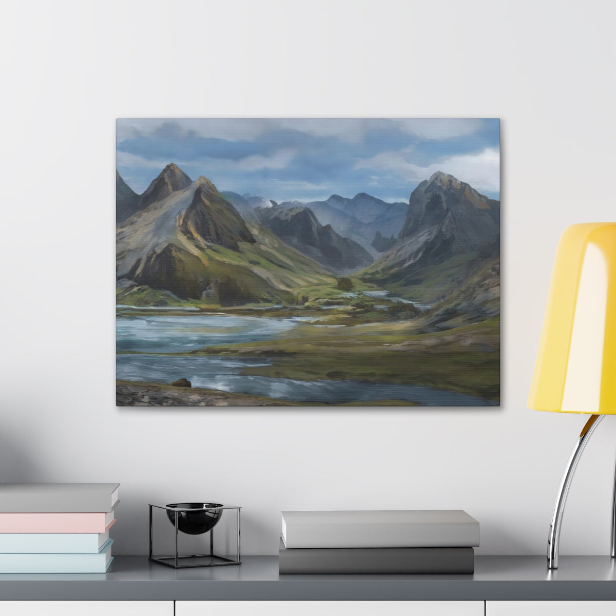 Mountainous River Valley - Canvas Gallery Wraps