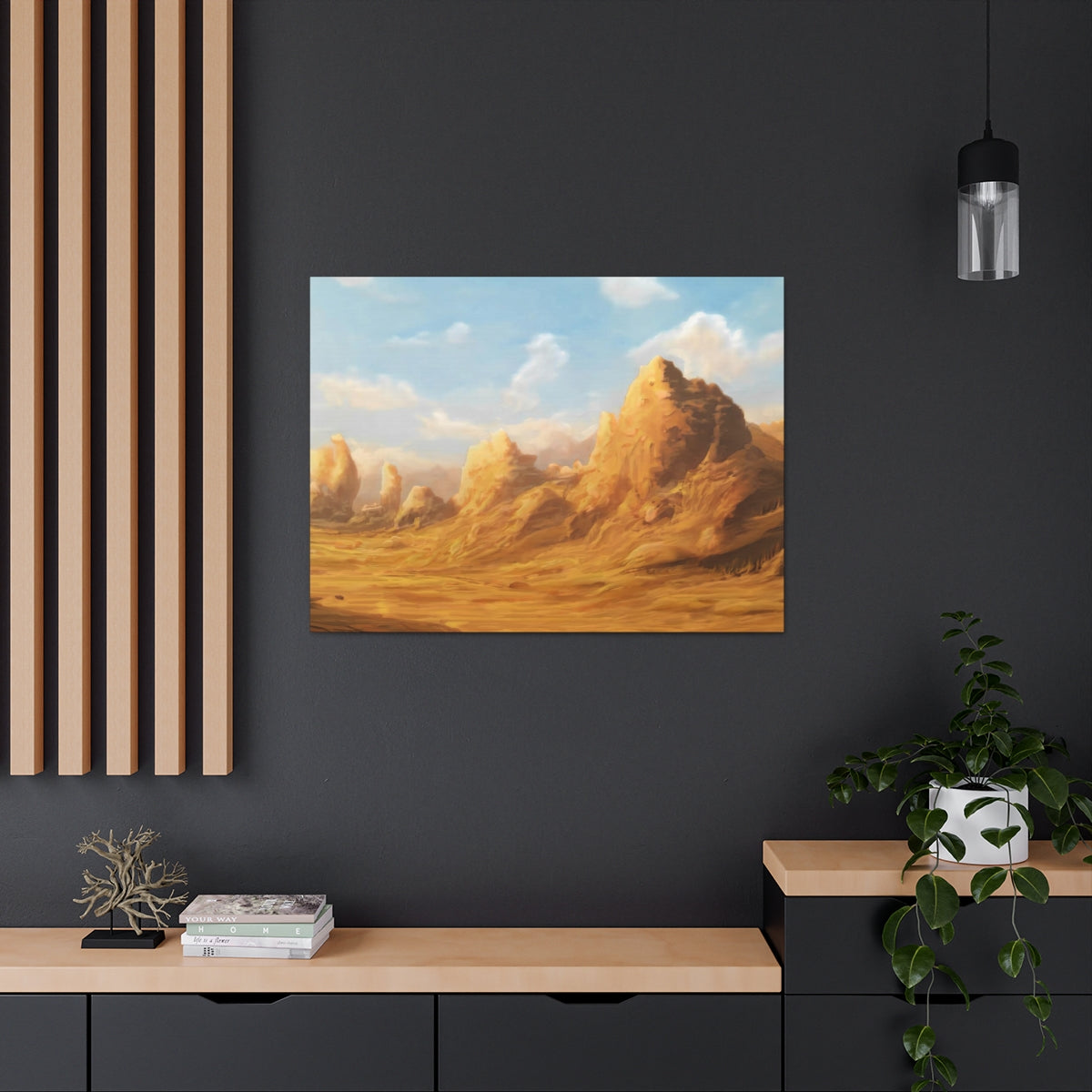 Golden Desert Valley - Canvas Gallery Wraps