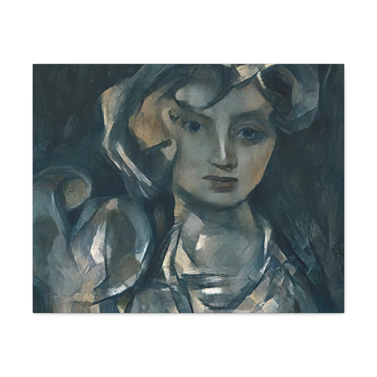 Cubist Woman With Hand Mirror - Canvas Gallery Wraps