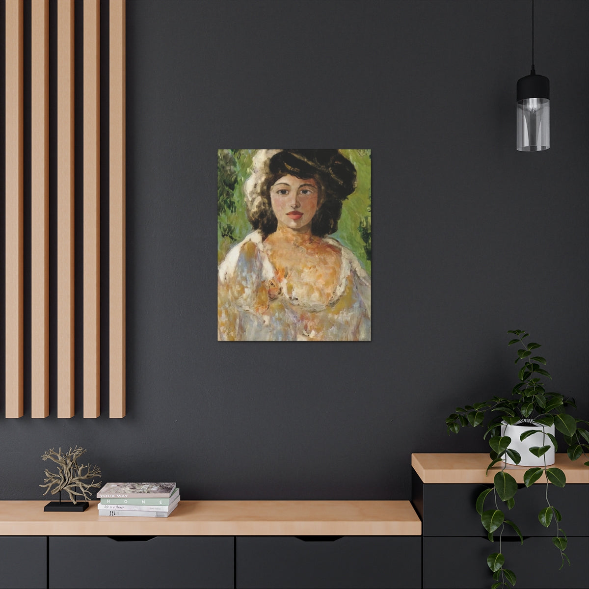 Portrait of A Woman In A Garden - Canvas Gallery Wraps