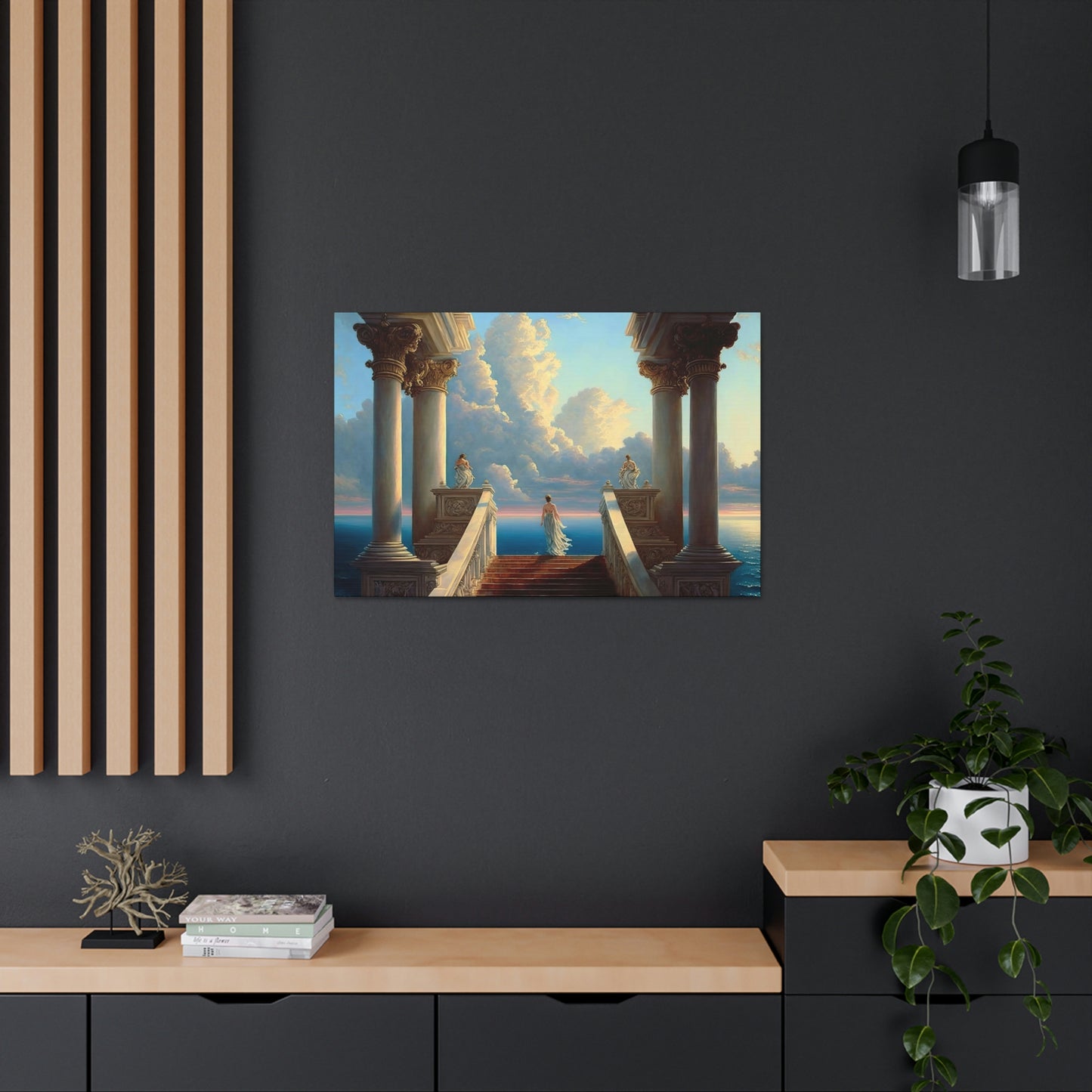 Seaside Temple / Ocean Overlook Stairway - Canvas Gallery Wraps