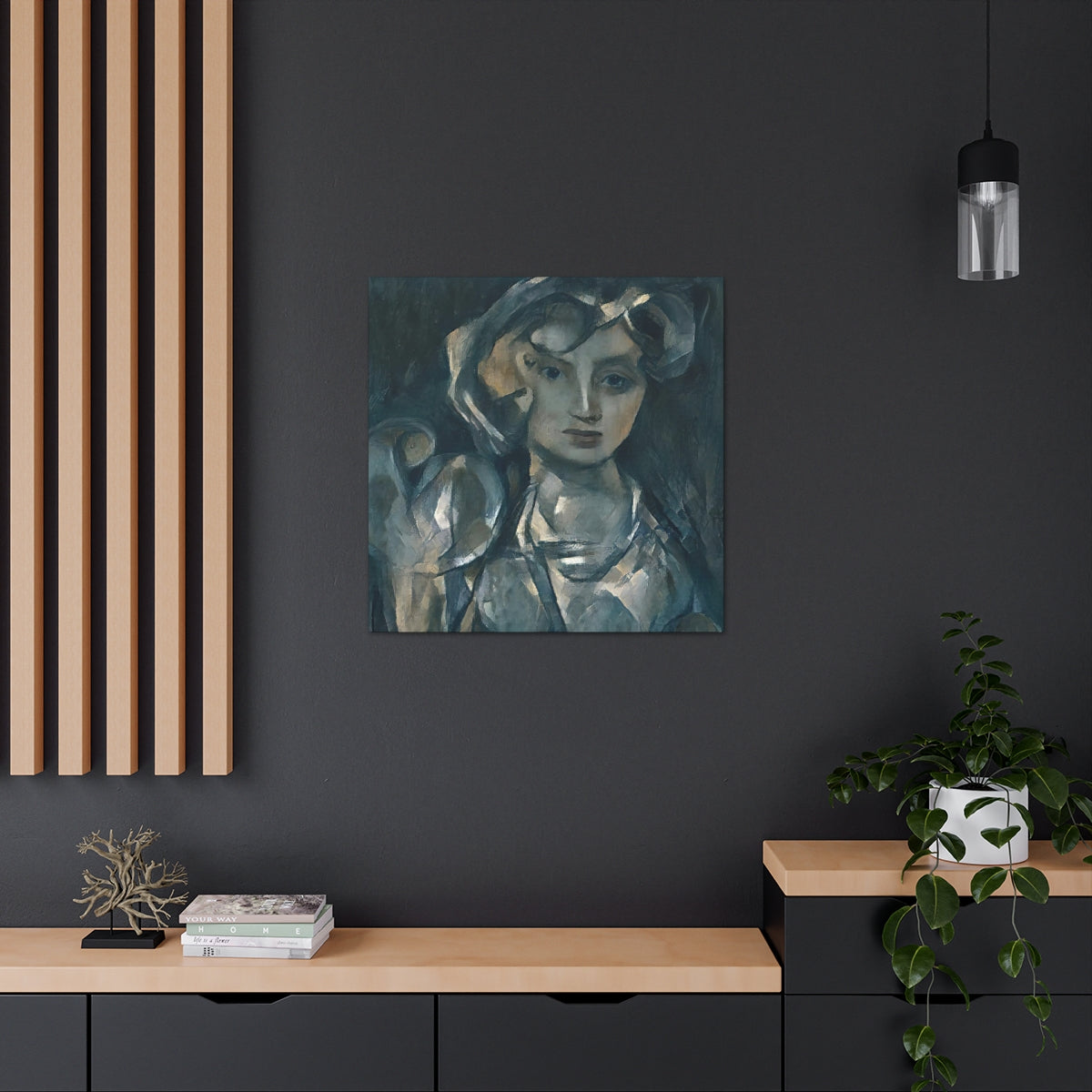 Cubist Woman With Hand Mirror - Canvas Gallery Wraps