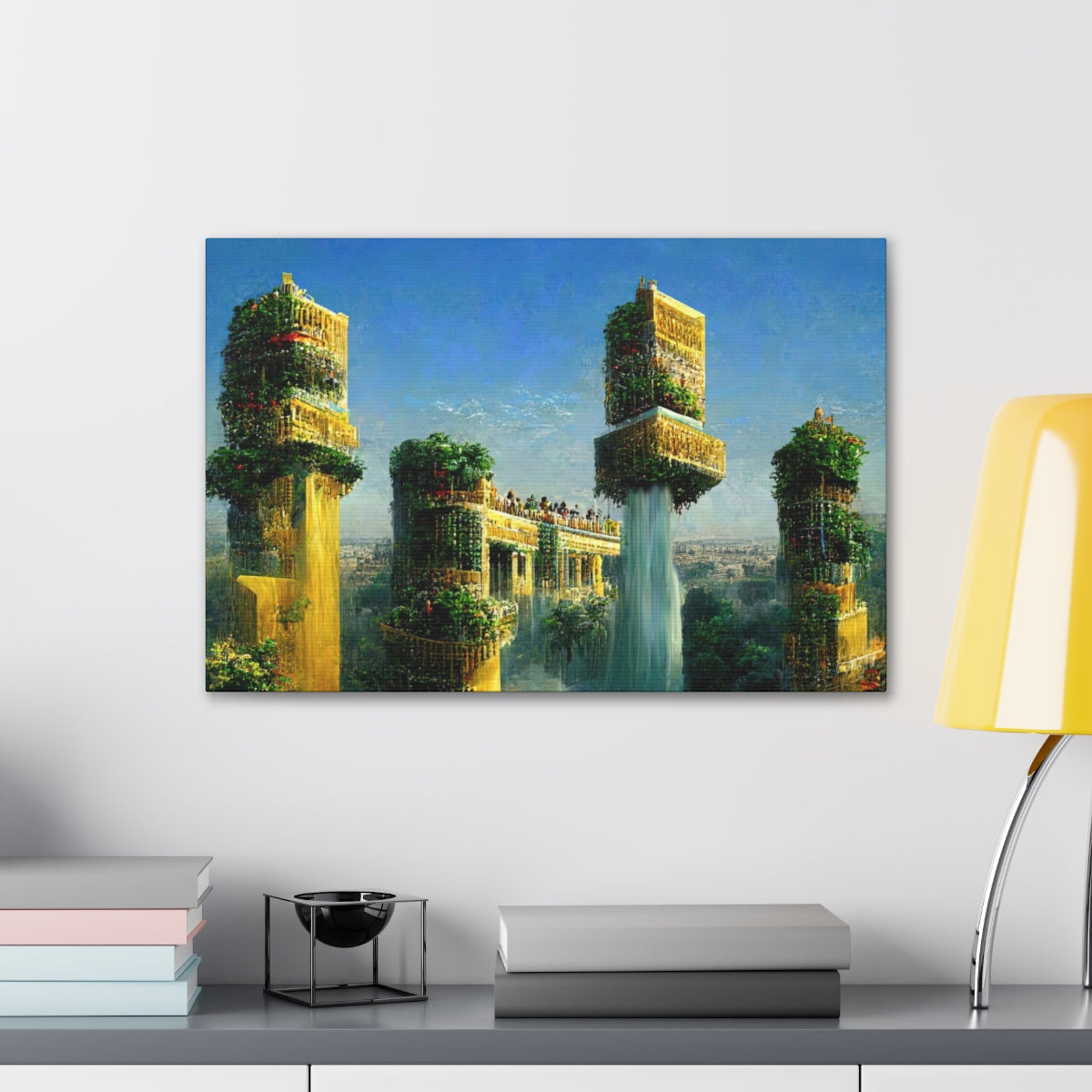 Solarpunk Hanging Gardens - Canvas Gallery Wraps