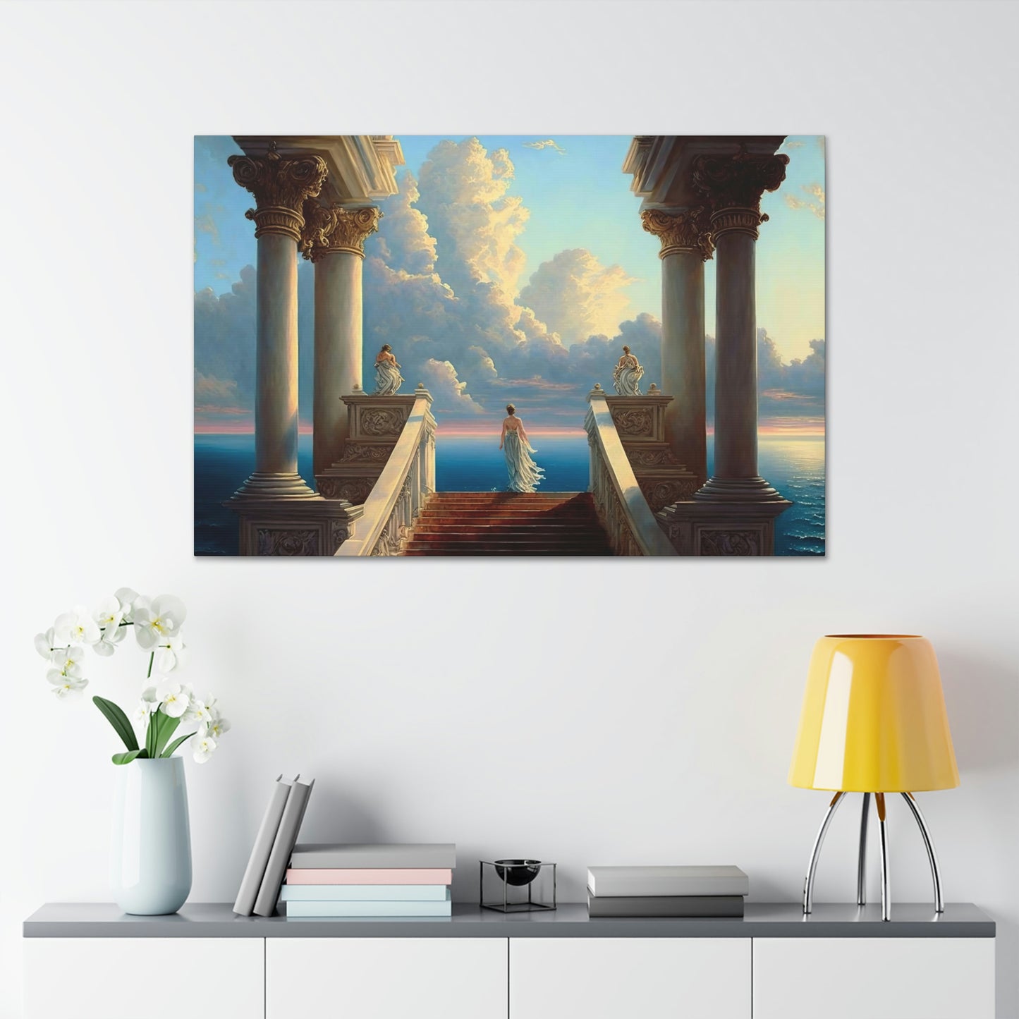 Seaside Temple / Ocean Overlook Stairway - Canvas Gallery Wraps