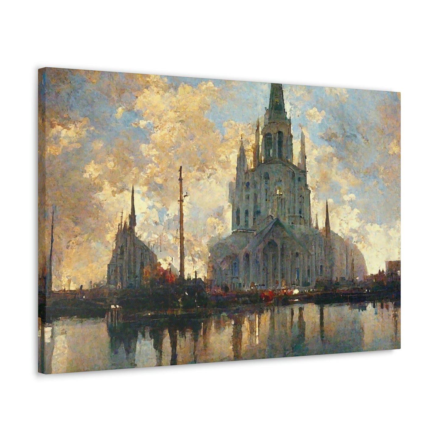 Impressionist Cathedral At Dawn - Canvas Gallery Wraps
