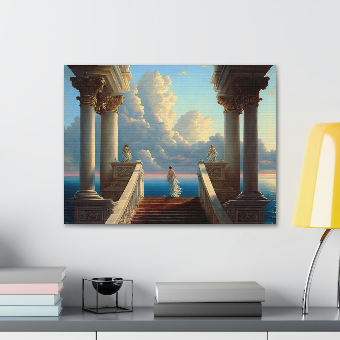 Seaside Temple / Ocean Overlook Stairway - Canvas Gallery Wraps