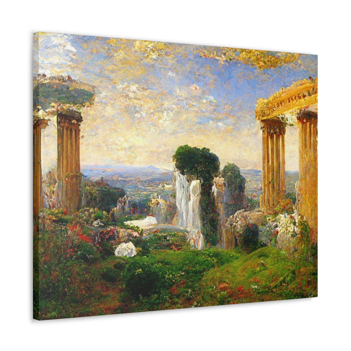 Greek Landscape In Impressionistic Style - Canvas Gallery Wraps