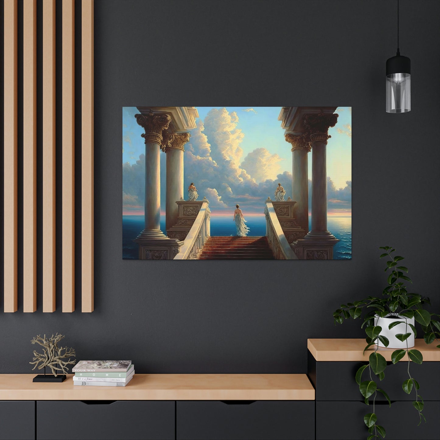 Seaside Temple / Ocean Overlook Stairway - Canvas Gallery Wraps