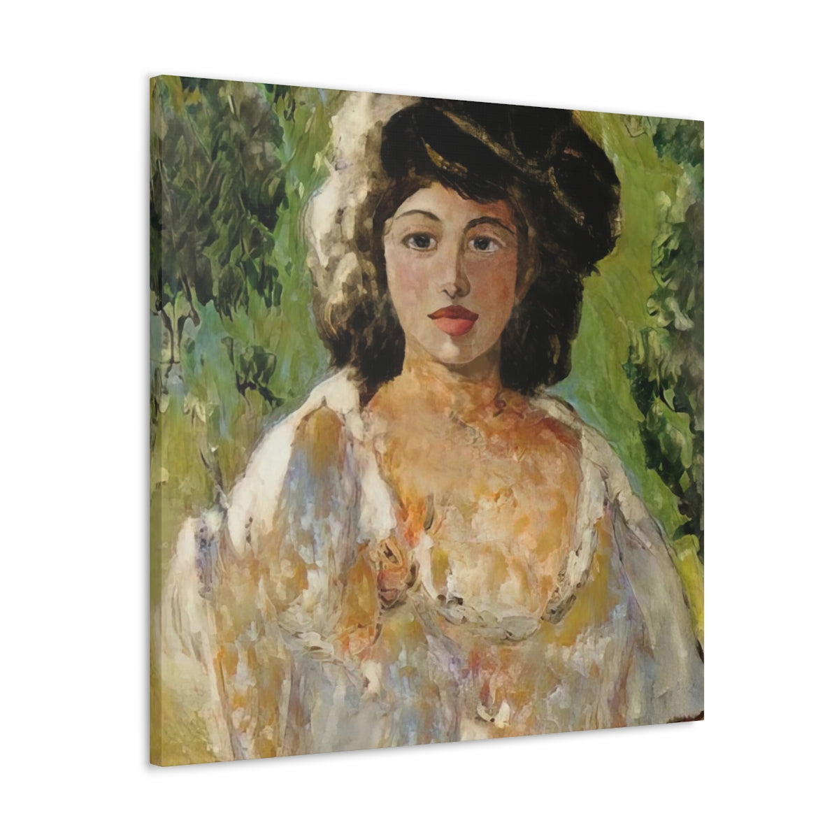 Portrait of A Woman In A Garden - Canvas Gallery Wraps