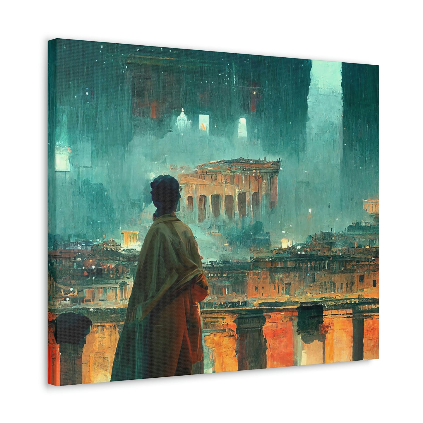 Cyberpunk Ancient Rome - Canvas Gallery Wraps