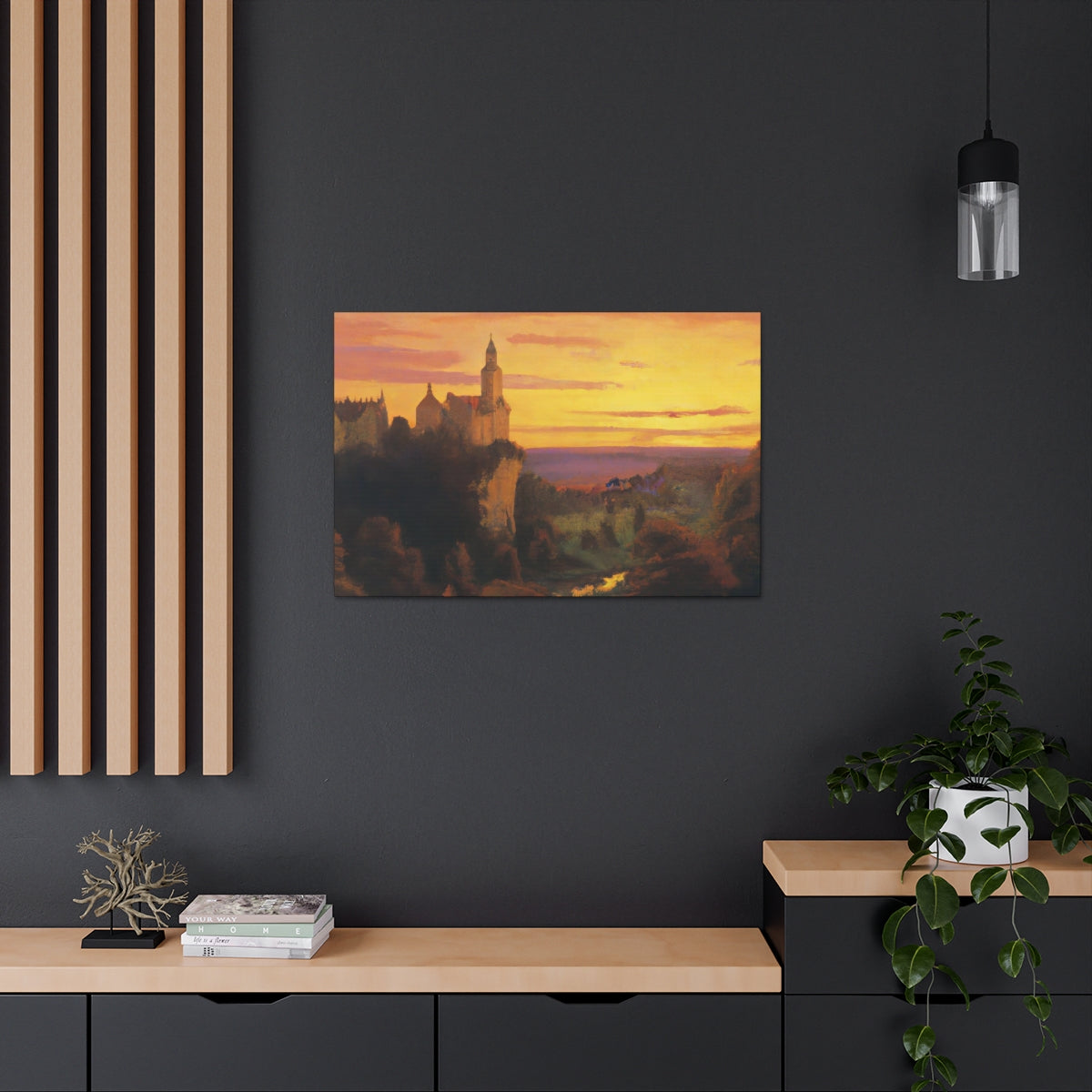 Town At Sunset - Canvas Gallery Wraps