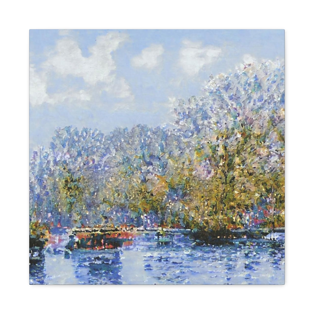 Watery Impressionist Landscape - Canvas Gallery Wraps